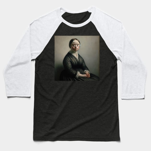 Inclusive Masterpiece: Whistler's Mother World Down Syndrome Day Baseball T-Shirt by Edd Paint Something